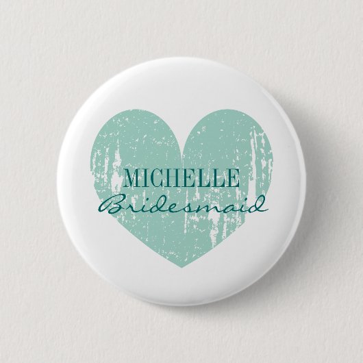 Aquamarine Pulshauptknöpfe | Personalisierter Name Button (Vorderseite)
