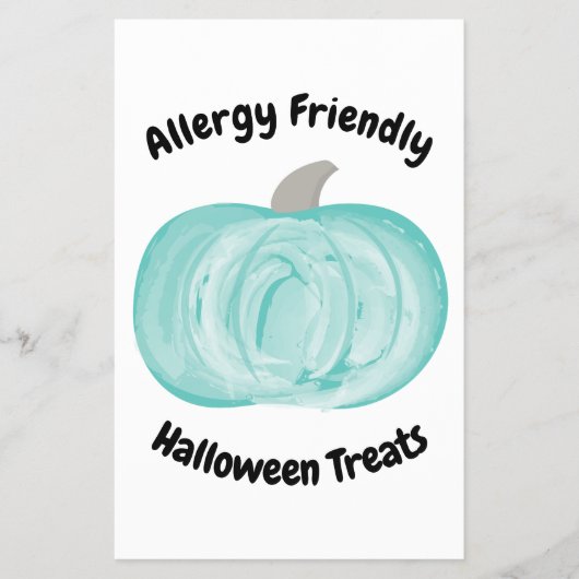 Aquamarine Pumpkin Halloween Sign Allergie Freundl Flyer (Vorne)