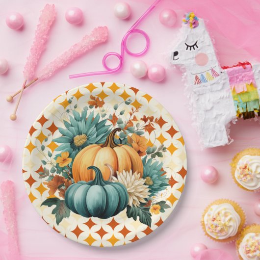 Aquamarine Pumpkins Pappteller (Party)