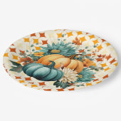 Aquamarine Pumpkins Pappteller (Schrägansicht)