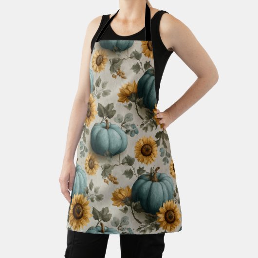 Aquamarine Pumpkins und goldene Sonnenblumen Schürze (InSitu)