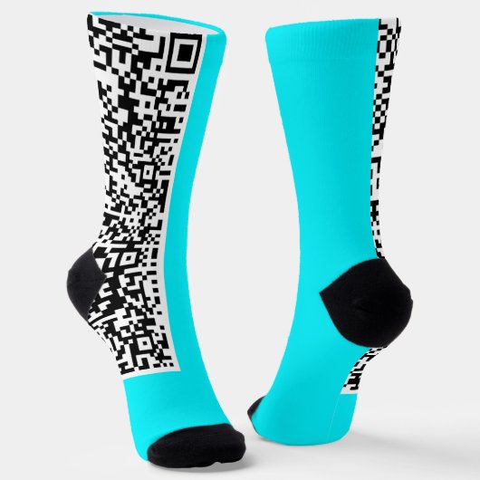 Aquamarine QR-Code-Sounds oder Farbauswahl Socken (Gewinkelt)