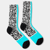 Aquamarine QR-Code-Sounds oder Farbauswahl Socken (Rechts)
