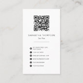 Aquamarine QR-Code Soziale Medien Icons Visitenkarte (Rückseite)