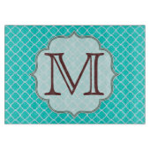 Aquamarine Quarterfolie Latti Glas Cutting Board Schneidebrett (Vorderseite)