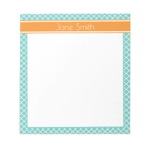 Aquamarine Quarterfolie Personalisiert Notepad Notizblock