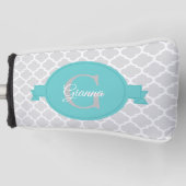 Aquamarine Quatrefolienabdeckung für Personalisier Golf Headcover (Vorderseite)