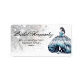 Aquamarine Quinceañera Girl Adressaufkleber (Vorne)