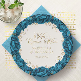 Aquamarine Quinceanera-Papier-Teller Pappteller
