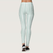 Aquamarine, raffinierte, weiße, einzigartige Flamm Leggings (Rückseite)