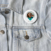 Aquamarine Rahmen-Großmutter mit Blumenmuster zum  Button (Beispiel)
