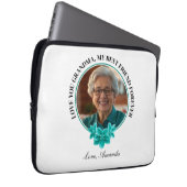 Aquamarine Rahmen-Großmutter mit Blumenmuster zum  Laptopschutzhülle (Vorne Rechts)