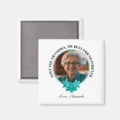 Aquamarine Rahmen-Großmutter mit Blumenmuster zum Magnet (Vorderseite/Rückseite)