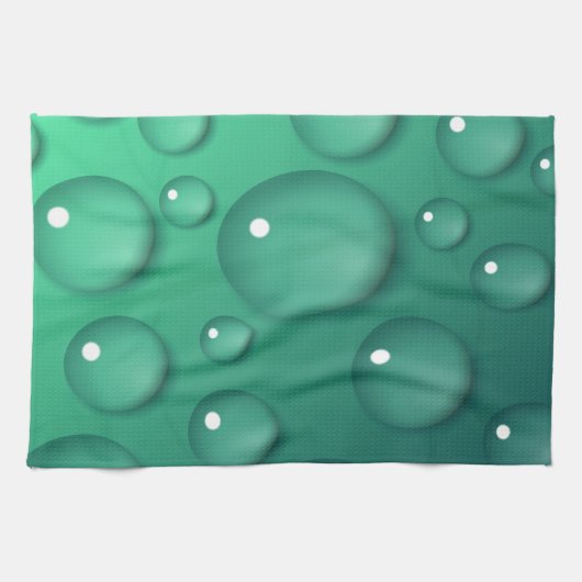 Aquamarine Raindrop Textur Handtuch (Horizontal)