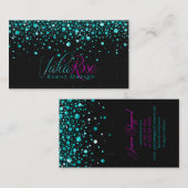 Aquamarine Random Circle-Design aus Schwarz und Me Visitenkarte (Vorne/Hinten)