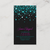 Aquamarine Random Circle-Design aus Schwarz und Me Visitenkarte (Rückseite)