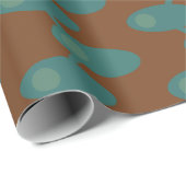 Aquamarine Raumschiffe Geschenkpapier (Rolleneckpunkt)