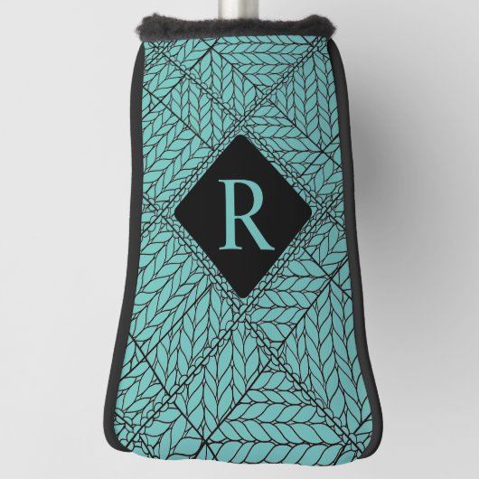 AQUAMARINE RAUTE STRICK Golf Putter Cover + Initia Golf Headcover (Rotieren 90)