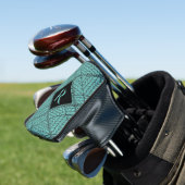 AQUAMARINE RAUTE STRICK Golf Putter Cover + Initia Golf Headcover (In Situ)