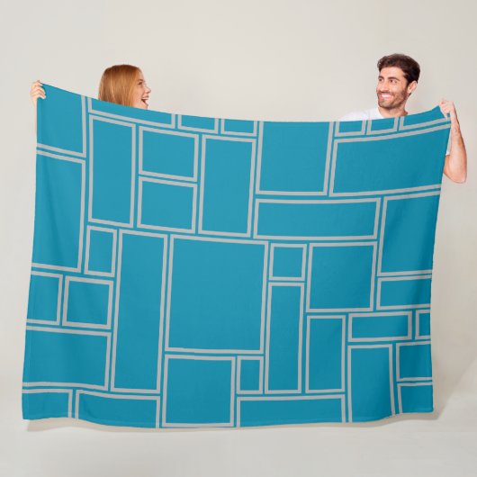 Aquamarine Rechtecke Fleecedecke (Beispiel)