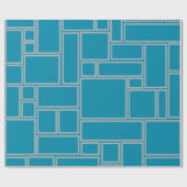 Aquamarine Rechtecke Geschenkpapier (Flach)