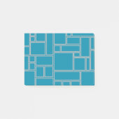 Aquamarine Rechtecke Post-it Klebezettel (Vorderseite)