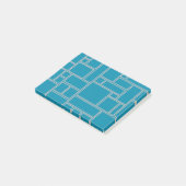 Aquamarine Rechtecke Post-it Klebezettel (angewinkelt)