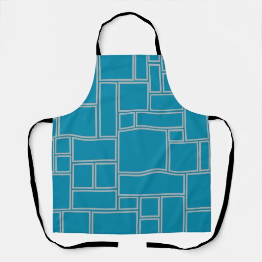 Aquamarine Rechtecke Schürze (Vorderseite)