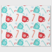 Aquamarine Red Hot Chocolate Weihnachten Geschenkpapier (Flach)