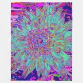 Aquamarine Regenbogen Farbe Abstrakt Dahlia Blume Fleecedecke (Vorderseite)