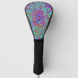 Aquamarine Regenbogen Farbe Abstrakt Dahlia Blume Golf Headcover