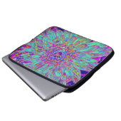 Aquamarine Regenbogen Farbe Abstrakt Dahlia Blume Laptopschutzhülle (Vorne Knopf)