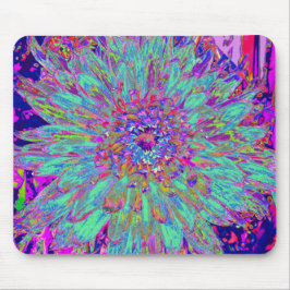 Aquamarine Regenbogen Farbe Abstrakt Dahlia Blume Mousepad