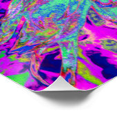 Aquamarine Regenbogen Farbe Abstrakt Dahlia Blume Poster (Ecke)