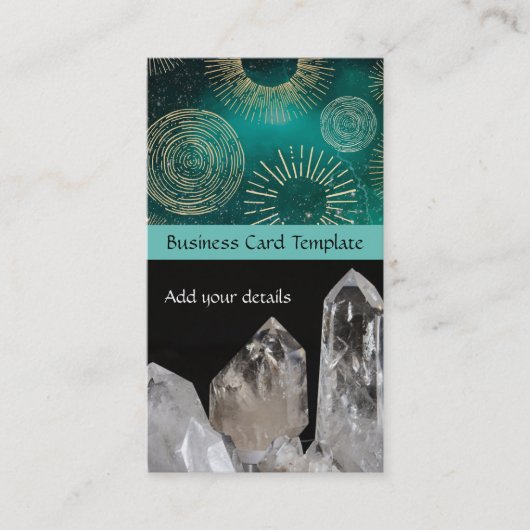 Aquamarine Reiki-Karten - Template White Quarz Cry Visitenkarte (Vorderseite)