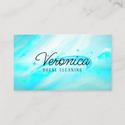 Aquamarine Reinigungshäuser für Shiny Opal Stone H Visitenkarte (Rückseite)