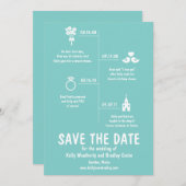 Aquamarine Relationship Timeline Wedding Save the  Save The Date (Vorne/Hinten)
