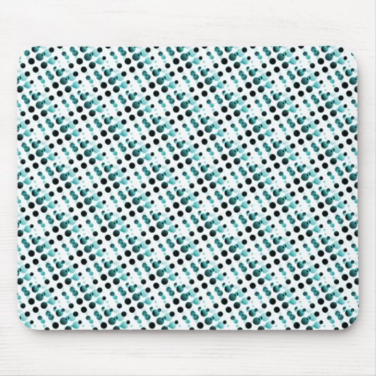 Aquamarine Retro-Blasen Mousepad (Vorne)
