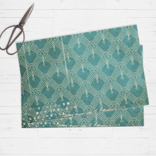 Aquamarine Retro gestört Seidenpapier