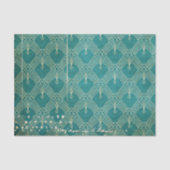 Aquamarine Retro gestört Seidenpapier (Vorderseite)