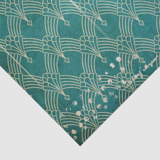 Aquamarine Retro gestört Seidenpapier (Ausschnitt)