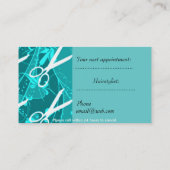 Aquamarine Retro Mode-Fantasie-Pastellscheren Terminkarte (Rückseite)