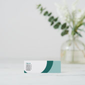 aquamarine retro Ringe Mini Visitenkarte (Stehend Vorderseite)