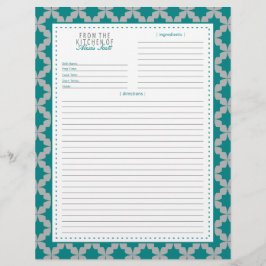 Aquamarine Retro-Star-Rezept-Seite