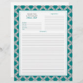 Aquamarine Retro-Star-Rezept-Seite (Vorne/Hinten)