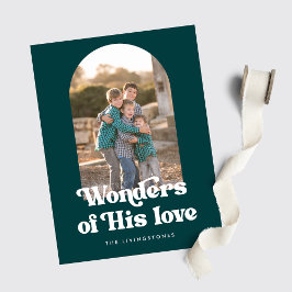 Aquamarine Retro-Wunder seines Fotos Liebe Arch Feiertagskarte