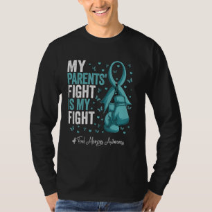 Aquamarine Ribbon-Eltern Lebensmittelallergien Sen T-Shirt