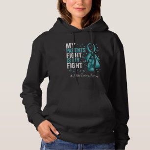 Aquamarine Ribbon Eltern Sucht Erholung Bewusstsei Hoodie