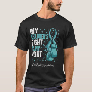 Aquamarine Ribbon-Kinder-Lebensmittelallergien Sen T-Shirt