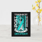 Aquamarine Ribbon Post Traumatic Stress Flag Ptsd  Karte (Gelbe Blume)